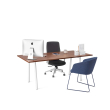 Poppin Series A - Executive Desk, Color Walnut on White Legs | Home Office & Remote Work-3