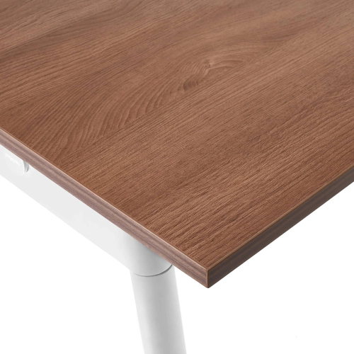 Poppin Series A - Executive Desk, Color Walnut on White Legs | Home Office & Remote Work-4