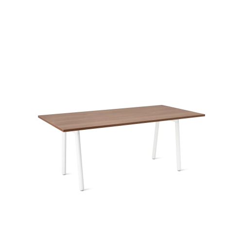 Poppin Series A - Executive Desk, Color Walnut on White Legs | Home Office & Remote Work