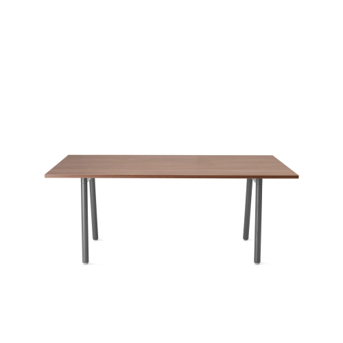 Poppin Series A - Executive Desk, Color Walnut on Charcoal Legs | Functional Work Surface-1
