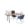 Poppin Series A - Executive Desk, Color Walnut on Charcoal Legs | Functional Work Surface-3