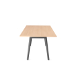 Poppin Series A - Executive Desk, Color Natural Oak on Charcoal Legs | Work & Study-1