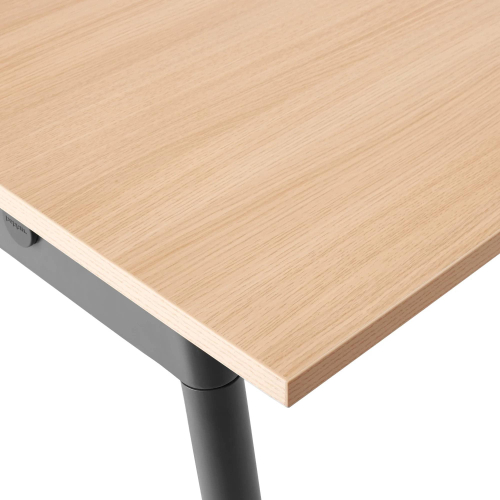 Poppin Series A - Executive Desk, Color Natural Oak on Charcoal Legs | Work & Study-3
