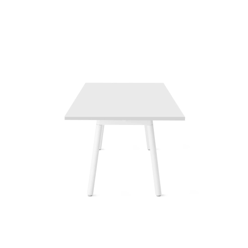 Poppin Series A - Executive Desk, Color White on White Legs | Home & Office Use-2