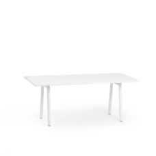 Poppin Series A - Executive Desk, Color White on White Legs | Home & Office Use
