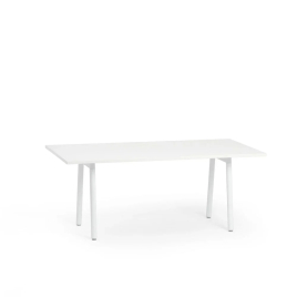 Poppin Series A - Executive Desk, Color White on White Legs | Home & Office Use