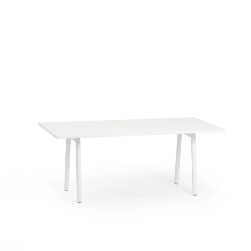 Poppin Series A - Executive Desk, Color White on White Legs | Home & Office Use