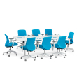 Poppin Series A - Conference Table 96 inch x 42 inch, Color White, White Frameand Legs | Management Offices-1