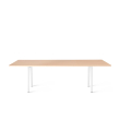 Poppin Series A - Conference Table 96 inch x 42 inch, Color Natural Oak, White Frame and Legs | Corporate Offices-1