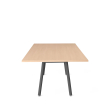 Poppin Series A - Conference Table 96 inch x 42 inch, Color Natural Oak, Charcoal Frame and Legs | Professional Use-2