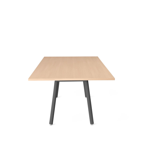 Poppin Series A - Conference Table 96 inch x 42 inch, Color Natural Oak, Charcoal Frame and Legs | Professional Use-2
