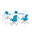 Poppin Series A - Double Desk for 4, 47 inch, Color White on White Legs | Home & Office Use-1