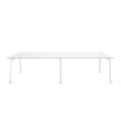 Poppin Series A - Double Desk for 4, 57 inch, Color White on White Legs | Multi-Purpose Workstation-1