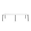 Poppin Series A - Double Desk for 4, 57 inch, Color White on Charcoal Legs | Office & Study Rooms-1