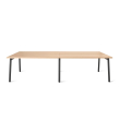 Poppin Series A - Double Desk for 4, 57 inch, Color Natural Oak on Charcoal Legs | Home Office & Small Spaces-1