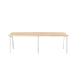 Poppin Series A - Single Desk For 2, 47 inch, Color Natural Oak on White Legs | Home Office & Small Spaces-1