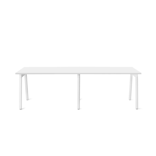 Poppin Series A - Single Desk For 2, 47 inch, Color White on White Legs | Home & Office Use-1