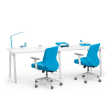 Poppin Series A - Single Desk For 2, 47 inch, Color White on White Legs | Home & Office Use-2