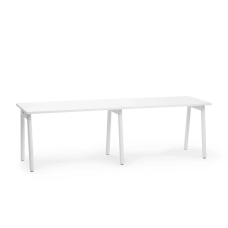 Poppin Series A - Single Desk For 2, 47 inch, Color White on White Legs | Home & Office Use