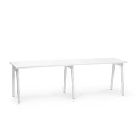 Poppin Series A - Single Desk For 2, 47 inch, Color White on White Legs | Home & Office Use