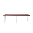Poppin Series A - Single Desk For 2, 47 inch, Color Walnut on White Legs | Home Office & Remote Work-1