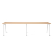 Poppin Series A - Single Desk For 2, 57 inch, Color Natural Oak on White Legs | Computer Workstation Desk-1