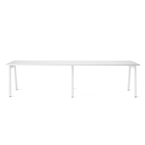 Poppin Series A - Single Desk For 2, 57 inch, Color White on White Legs | Multi-Purpose Workstation-1