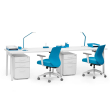 Poppin Series A - Single Desk For 2, 57 inch, Color White on White Legs | Multi-Purpose Workstation-2