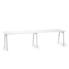 Poppin Series A - Single Desk For 2, 57 inch, Color White on White Legs | Multi-Purpose Workstation
