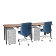 Poppin Series A - Single Desk For 2, 47 inch, Color Walnut on Charcoal Legs | Functional Work Surface-2