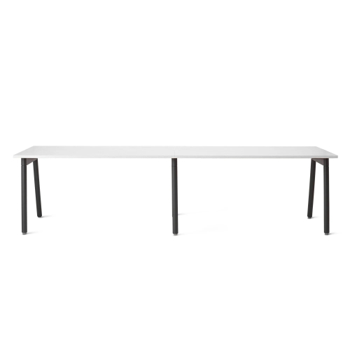 Poppin Series A - Single Desk For 2, 57 inch, Color White on Charcoal Legs | Office & Study Rooms-1