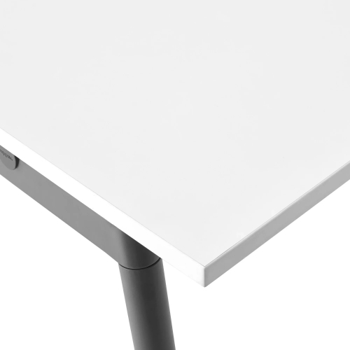Poppin Series A - Single Desk For 2, 57 inch, Color White on Charcoal Legs | Office & Study Rooms-3