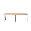 Poppin Series A - Single Desk For 2, 47 inch, Color Natural Oak on Charcoal Legs | Work & Study-1