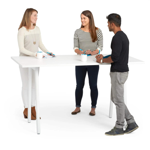 Poppin Series A - Standing Table 72 inch x 36 inch, Color White, White Frameand Legs | Management Offices-2