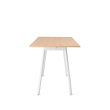 Poppin Series A - Standing Table 72 inch x 36 inch, Color Natural Oak, White Frame and Legs | Corporate Offices-2