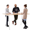 Poppin Series A - Standing Table 72 inch x 36 inch, Color Natural Oak, White Frame and Legs | Corporate Offices-4