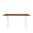 Poppin Series A - Standing Table 72 inch x 36 inch, Color Walnut, White Frame and Legs | Corporate Environments-1