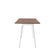 Poppin Series A - Standing Table 72 inch x 36 inch, Color Walnut, White Frame and Legs | Corporate Environments-2