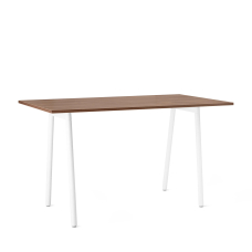 Poppin Series A - Standing Table 72 inch x 36 inch, Color Walnut, White Frame and Legs | Corporate Environments