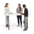 Poppin Series A - Standing Table 72 inch x 36 inch, Color White, Charcoal Frame and Legs | Corporate Workspaces-2
