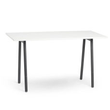 Poppin Series A - Standing Table 72 inch x 36 inch, Color White, Charcoal Frame and Legs | Corporate Workspaces