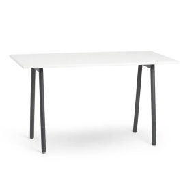 Poppin Series A - Standing Table 72 inch x 36 inch, Color White, Charcoal Frame and Legs | Corporate Workspaces