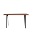 Poppin Series A - Standing Table 72 inch x 36 inch, Color Walnut, Charcoal Frame and Legs | Corporate Offices-1