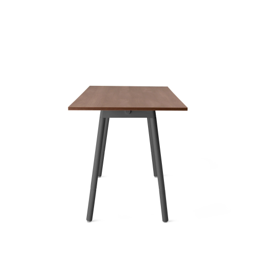 Poppin Series A - Standing Table 72 inch x 36 inch, Color Walnut, Charcoal Frame and Legs | Corporate Offices-2