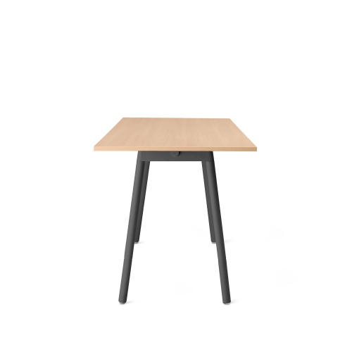 Poppin Series A - Standing Table 72 inch x 36 inch, Color Natural Oak, Charcoal Frame and Legs | Professional Use-2