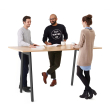Poppin Series A - Standing Table 72 inch x 36 inch, Color Natural Oak, Charcoal Frame and Legs | Professional Use-4