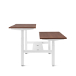 Poppin Series L 3S - Adjustable Height Double Desk for 2, 57 inch, Color Walnut,, White Frame and Legs | Office & Remote Work-2