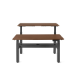 Poppin Series L 3S - Adjustable Height Double Desk for 2, 47 inch, Color Natural Oak, Charcoal Frame and Legs | Smooth Height Control-1