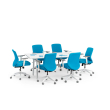 Poppin Series A - Conference Table 124 inch x 42 inch, Color White, White Frameand Legs | Management Offices-1