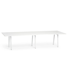 Poppin Series A - Conference Table 124 inch x 42 inch, Color White, White Frameand Legs | Management Offices
